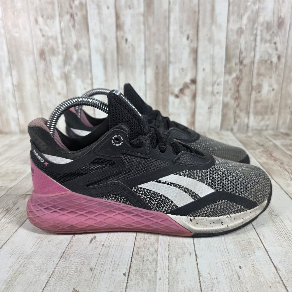 Reebok Nano X Women's Training‎ Shoes Black Pink Crossfit Gym Athletic Sz 6.5